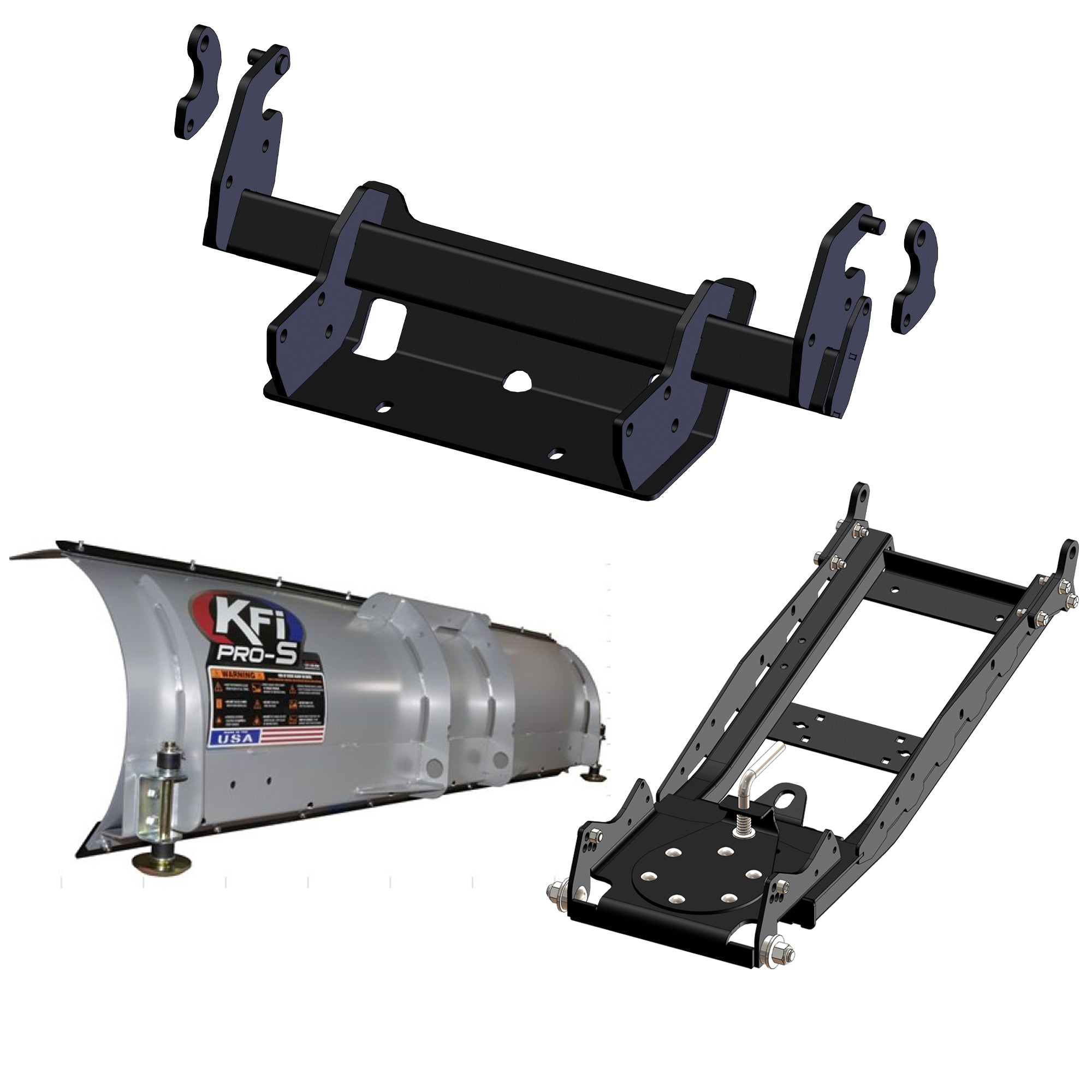KFI UTV Snow Plow Kit With Glacier Mount For Polaris Ranger XP1000 NorthStar TB 2018-2023-66" Steel Blade - 105066