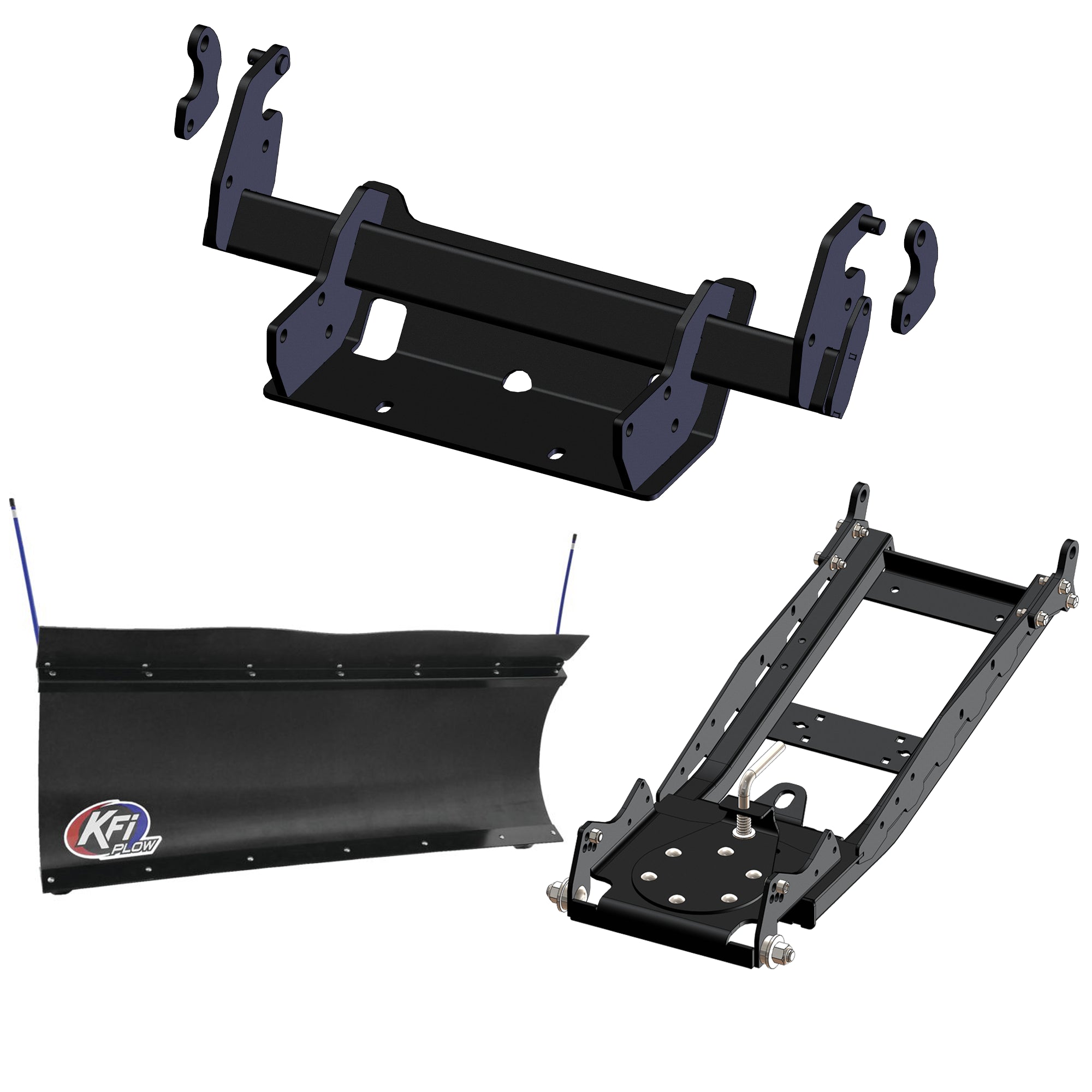 KFI UTV Snow Plow Kit With Glacier Mount For Polaris Ranger XP1000 NorthStar TB 2018-2023-60" Pro-Poly Blade - 105860