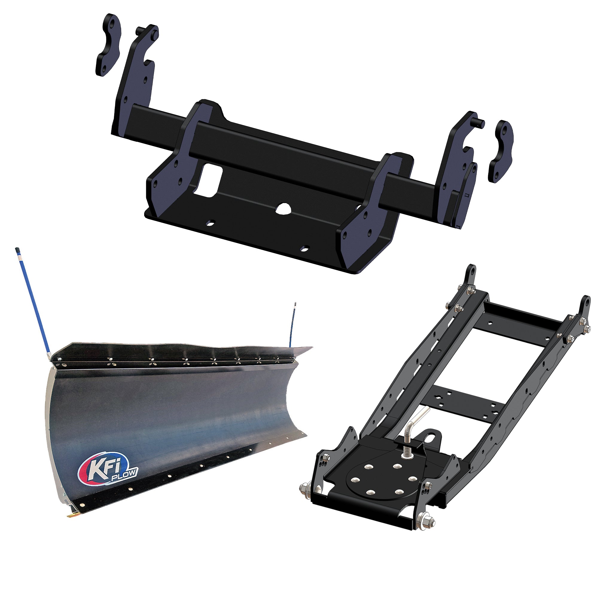KFI UTV Snow Plow Kit With Glacier Mount For Polaris Ranger XP1000 NorthStar TB 2018-2023-66" Pro-Poly Blade - 105866