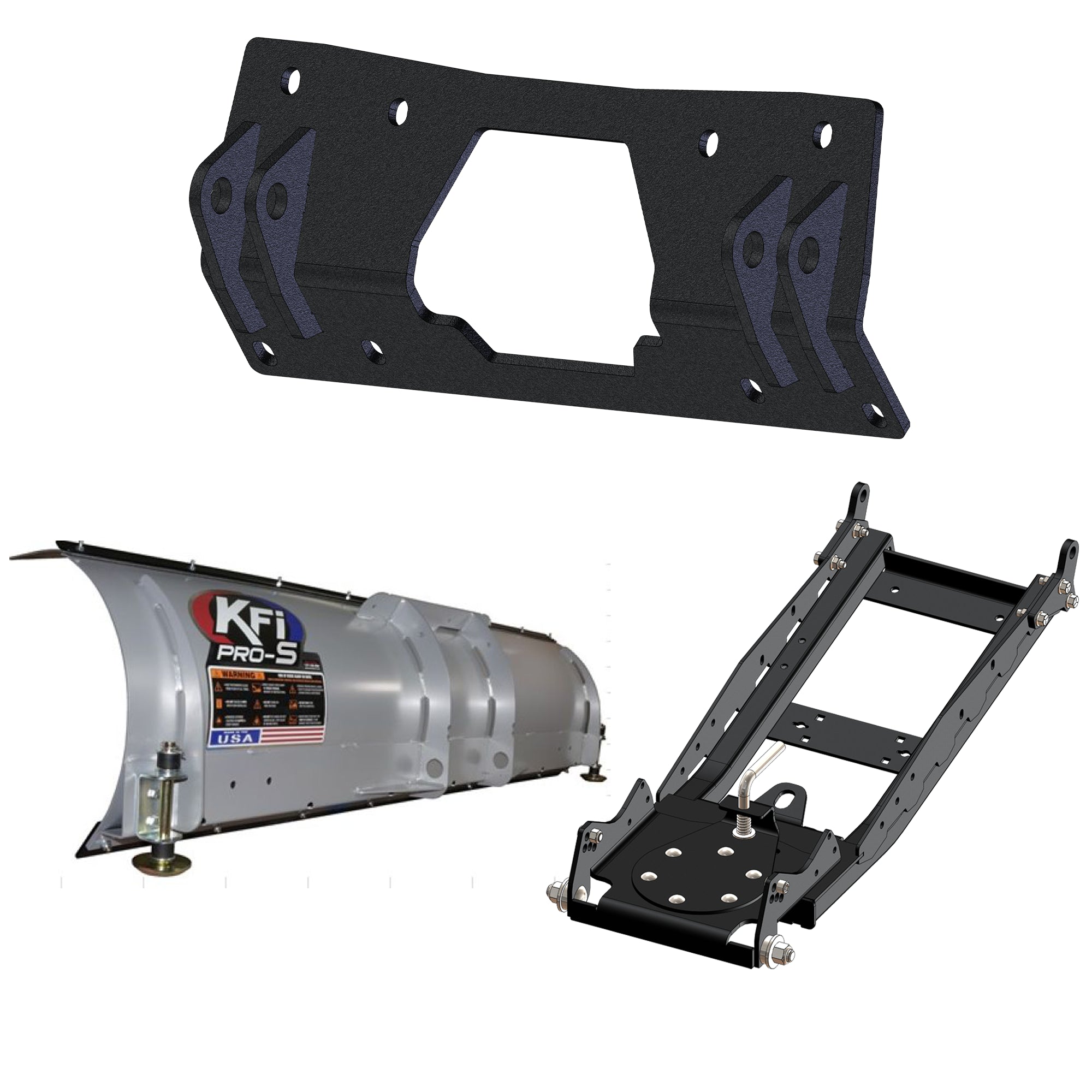 KFI UTV Snow Plow Kit For Polaris Ranger Crew SP 570 2022-2023-72" Steel Blade - 105072