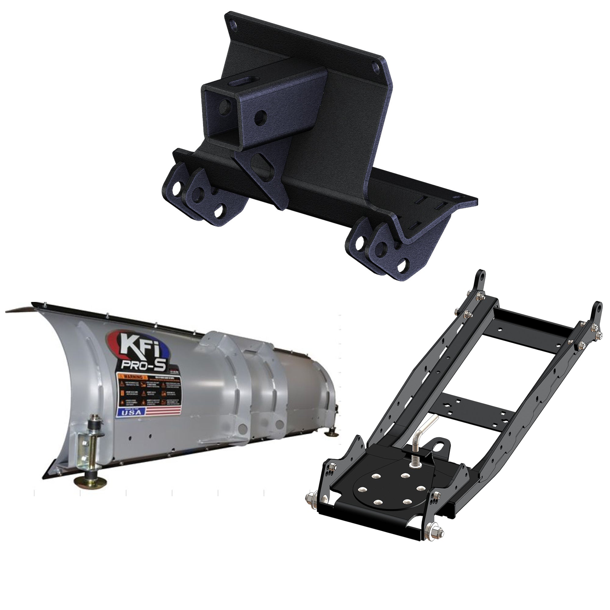 KFI UTV Snow Plow Kit For Polaris Ranger Crew XP 1000 Waterfowl Edition 2021-2022-72" Steel Blade - 105072