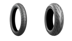 Bridgestone Battlax Adventurecross Scrambler AX41S And S23 Tire Pair For Triumph Speed Triple R / RS / S 2016