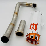 Empire Industries Full System Exhaust White/Orange For KTM 690 SMCR 2019-2022