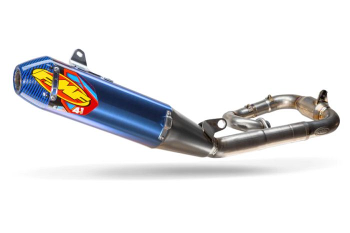 FMF Factory 4.1 RCT Full Exhaust Pipe Blue Cap 2019-2026 Yamaha YZ250F - 044487