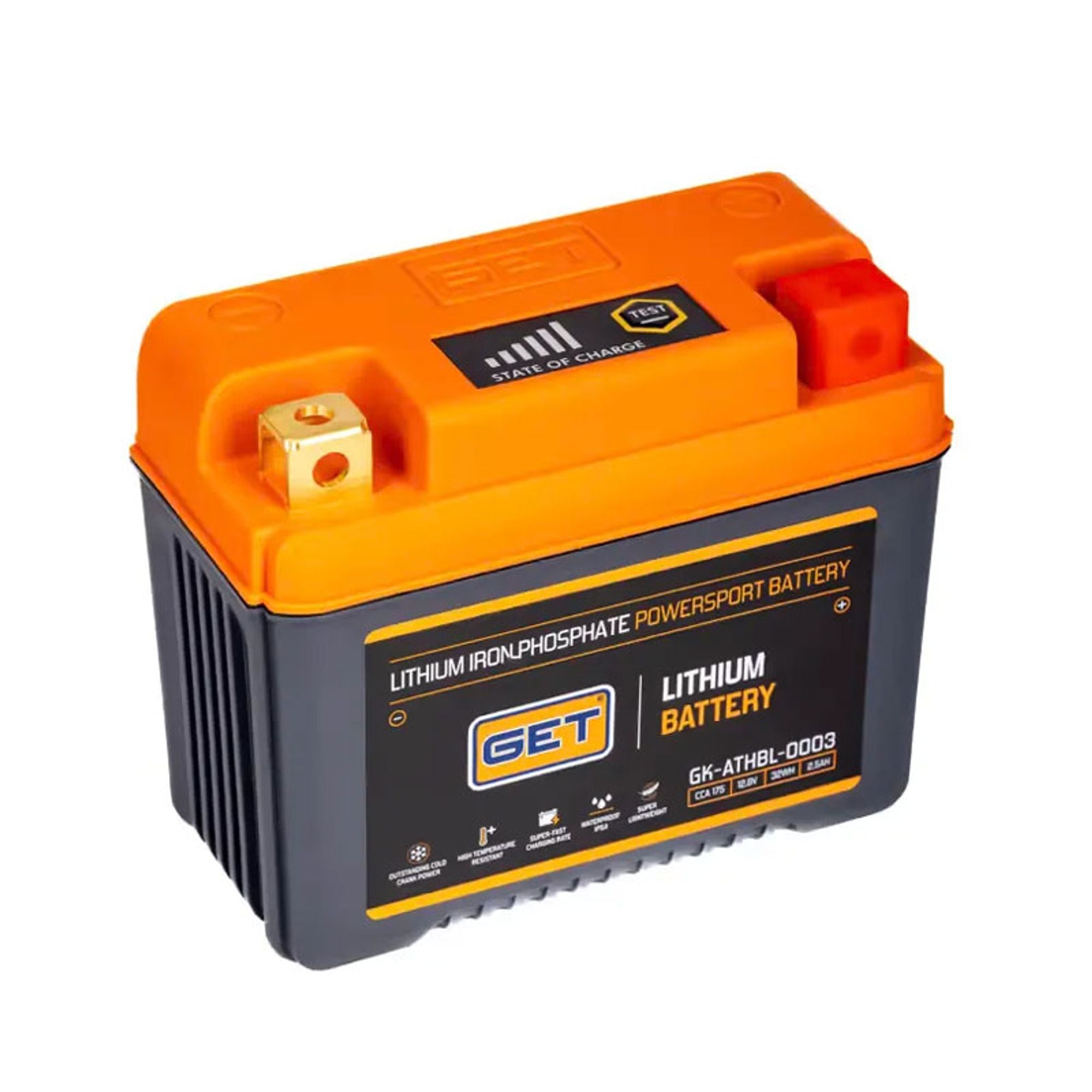 GET Lithium Battery ATH3 for Dirt Bikes 2,5 Ah - 175 A CCA GK-ATHBL-0003