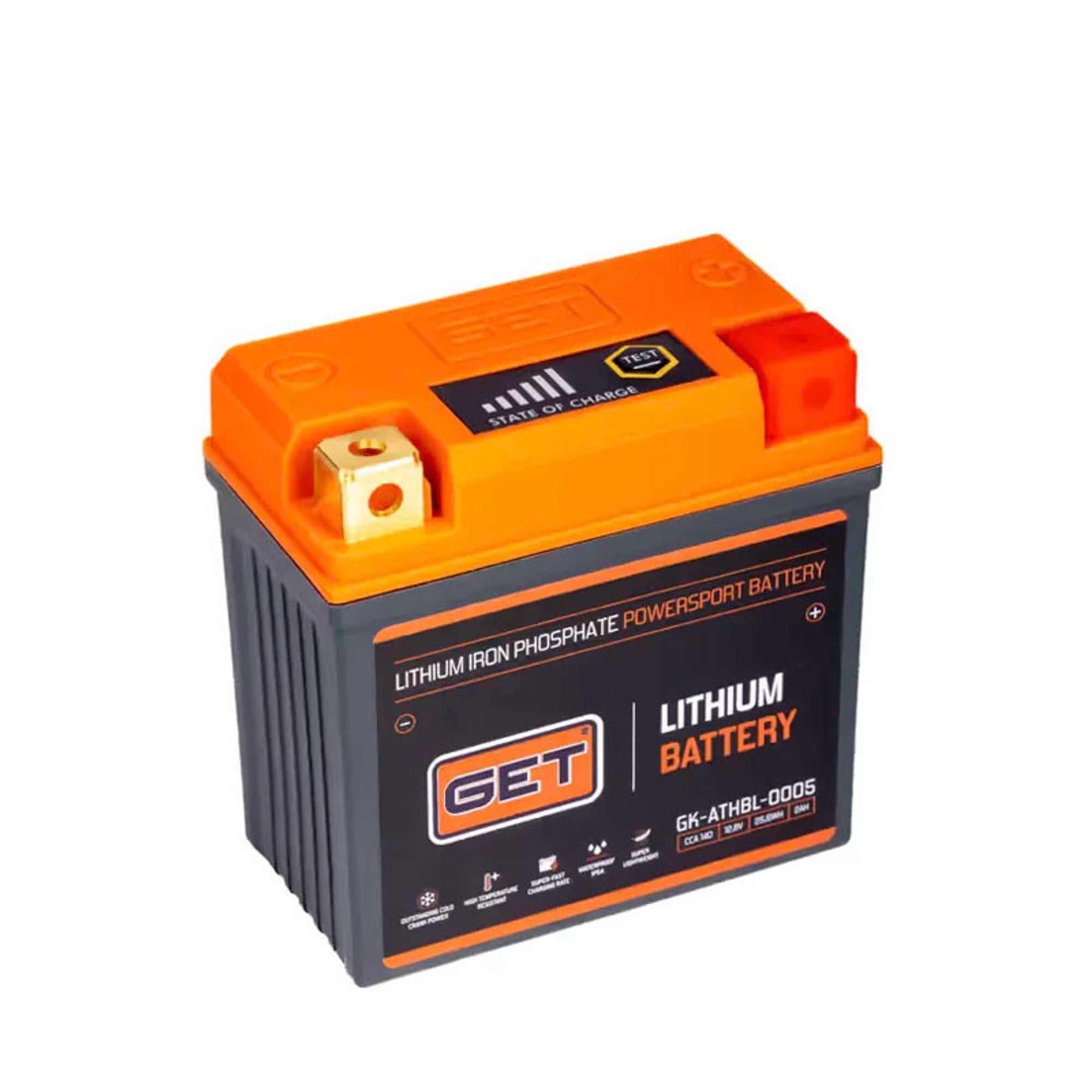 GET Lithium Battery ATH5 for Dirt Bikes 2 Ah - 140 A CCA GK-ATHBL-0005