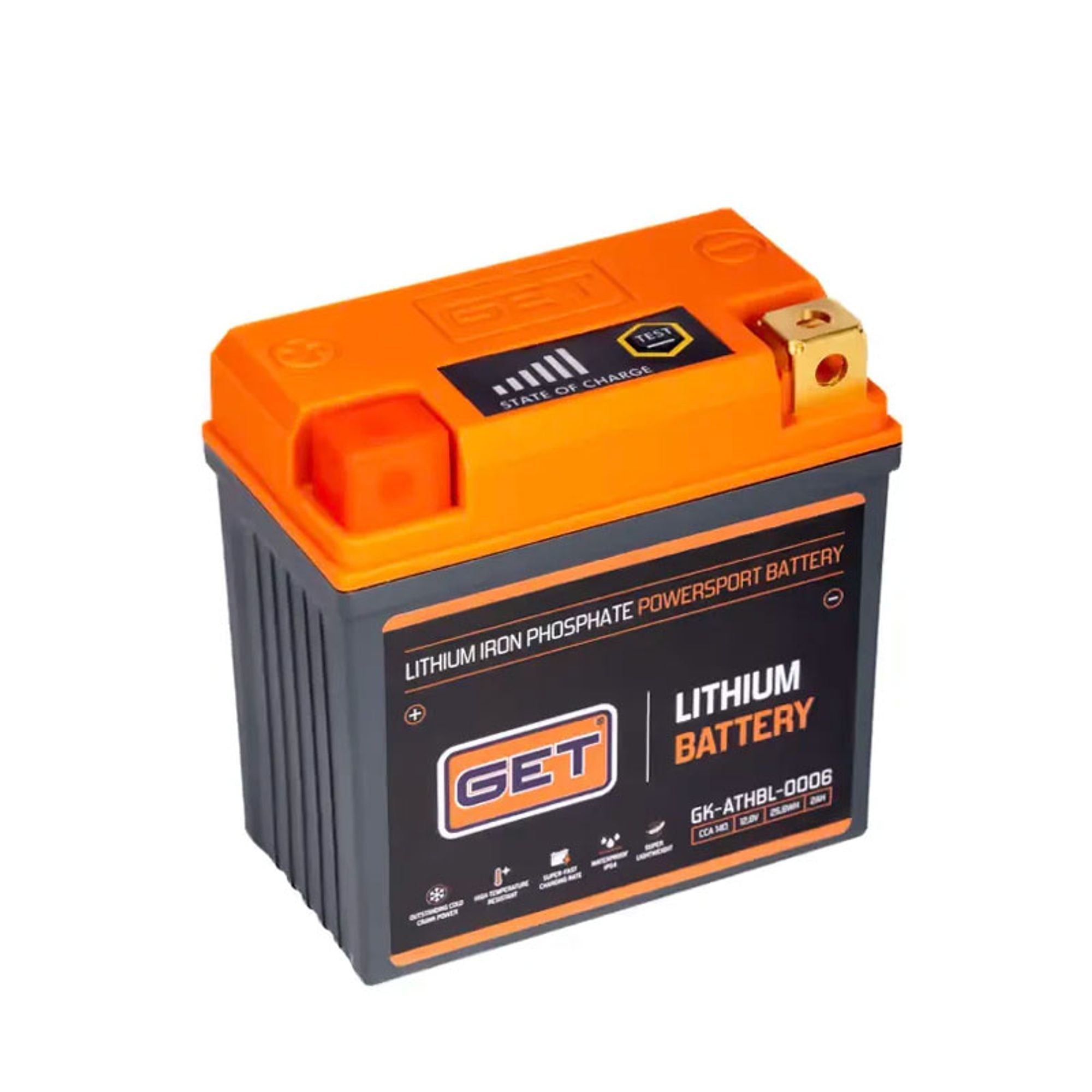 GET Lithium Battery ATH6 for Dirt Bikes 2 Ah - 140 A CCA GK-ATHBL-0006