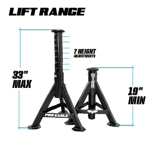 Pro Eagle Pair Of 33in Lightweight Adjustable Height Jack Stands JST32