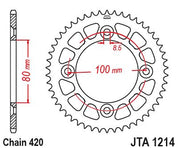 JT Sprockets Rear Racelite Aluminum Race Sprocket Red 38 Tooth 38T 420 Chain