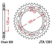 JT Sprockets Rear Racelite Aluminum Race Sprocket Red 40 Tooth 40T 520 Chain