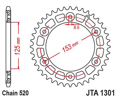 JT Sprockets Rear Racelite Aluminum Race Sprocket Red 40 Tooth 40T 520 Chain