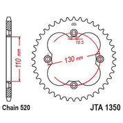 JT Sprockets Rear Racelite Aluminum Race Sprocket Black 39 Tooth 39T 520 Chain