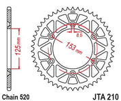 JT Sprockets Rear Racelite Aluminum Race Sprocket Black 46 Tooth 46T 520 Chain