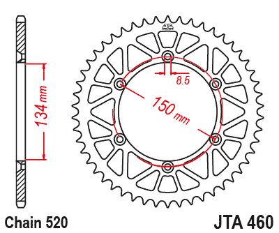 JT Sprockets Rear Racelite Aluminum Race Sprocket Black 48 Tooth 48T 520 Chain