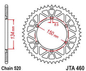 JT Sprockets Rear Racelite Aluminum Race Sprocket Gold 50 Tooth 50T 520 Chain