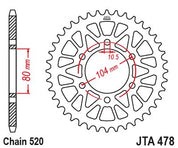 JT Sprockets Rear Racelite Aluminum Race Sprocket Gold 46 Tooth 46T 520 Chain