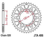 JT Sprockets Rear Racelite Aluminum Race Sprocket Gold 45 Tooth 45T 520 Chain