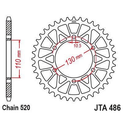 JT Sprockets Rear Racelite Aluminum Race Sprocket Gold 46 Tooth 46T 520 Chain