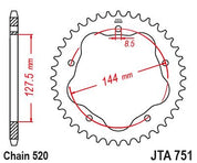 JT Sprockets Rear Racelite Aluminum Race Sprocket Black 38 Tooth 38T 520 Chain