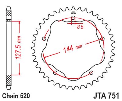 JT Sprockets Rear Racelite Aluminum Race Sprocket Black 38 Tooth 38T 520 Chain