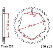 JT Sprockets Rear Racelite Aluminum Race Sprocket Black 36 Tooth 36T 520 Chain