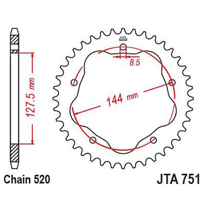 JT Sprockets Rear Racelite Aluminum Race Sprocket Black 36 Tooth 36T 520 Chain