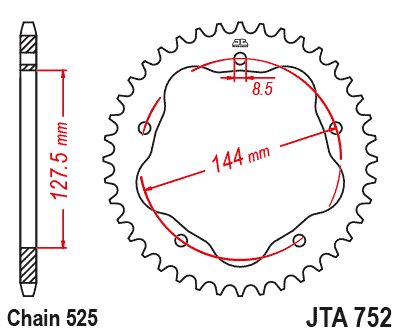 JT Sprockets Rear Racelite Aluminum Race Sprocket Black 36 Tooth 36T 525 Chain