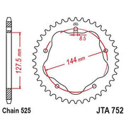 JT Sprockets Rear Racelite Aluminum Race Sprocket Black 42 Tooth 42T 525 Chain