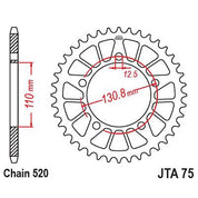 JT Sprockets Rear Racelite Aluminum Race Sprocket Black 44 Tooth 44T 520 Chain
