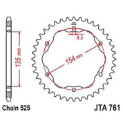 JT Sprockets Rear Racelite Aluminum Race Sprocket 38 Tooth 38T 525 Chain For Ducati 1098 2007-2008 JTA761.38