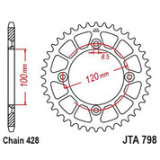 JT Sprockets Rear Racelite Aluminum Race Sprocket Black 49 Tooth 49T 428 Chain