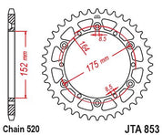 JT Sprockets Rear Racelite Aluminum Race Sprocket Black 48 Tooth 48T 520 Chain