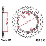 JT Sprockets Rear Racelite Aluminum Race Sprocket Black 41 Tooth 41T 520 Chain