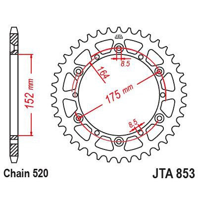 JT Sprockets Rear Racelite Aluminum Race Sprocket Black 41 Tooth 41T 520 Chain