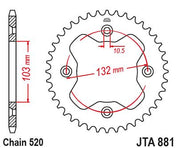 JT Sprockets Rear Racelite Aluminum Race Sprocket 38 Tooth 38T 520 Chain