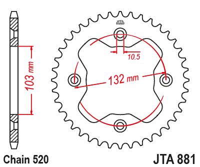 JT Sprockets Rear Racelite Aluminum Race Sprocket 38 Tooth 38T 520 Chain