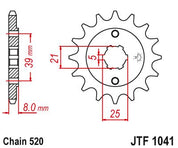 JT Sprockets Front Steel Sprocket 14 Tooth 14T 520 Chain For KYMCO MXer 150 2002-2015 JTF1041.14