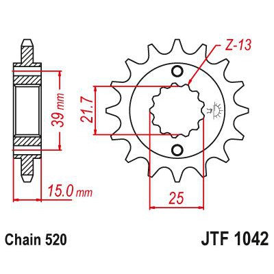 JT Sprockets Front Steel Sprocket 14 Tooth 14T 520 Chain JTF1042.14