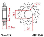 JT Sprockets Front Steel Sprocket 14 Tooth 14T 520 Chain For KYMCO Maxxer 300 2005-2016 JTF1042.14