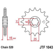 JT Sprockets Front Steel Sprocket 14 Tooth 14T 520 Chain JTF1043.14