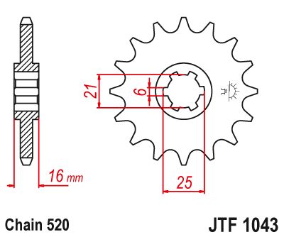 JT Sprockets Front Steel Sprocket 14 Tooth 14T 520 Chain JTF1043.14