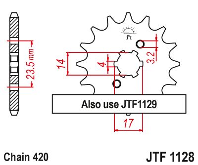 JT Sprockets Front Steel Sprocket 11 Tooth 11T 420 Chain JTF1128.11