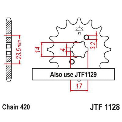 JT Sprockets Front Steel Sprocket 11 Tooth 11T 420 Chain JTF1128.11