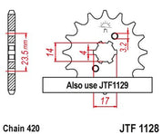 JT Sprockets Front Steel Sprocket 11 Tooth 11T 420 Chain For Derbi Senda R 50 DRD Racing 2006-2013 JTF1128.11