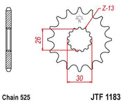 JT Sprockets Front Steel Sprocket 17 Tooth 17T 525 Chain JTF1183.17