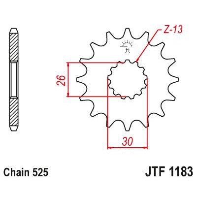 JT Sprockets Front Steel Sprocket 17 Tooth 17T 525 Chain JTF1183.17