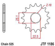 JT Sprockets Front OEM Type Rubber Cushioned Sprocket 16 Tooth 16T 525 Chain