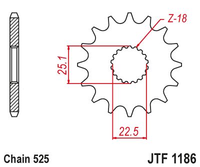 JT Sprockets Front OEM Type Rubber Cushioned Sprocket 16 Tooth 16T 525 Chain