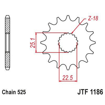 JT Sprockets Front OEM Type Rubber Cushioned Sprocket 16 Tooth 16T 525 Chain
