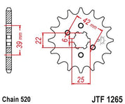 JT Sprockets Front Steel Countershaft Sprocket 14 Tooth 14T 520 Chain